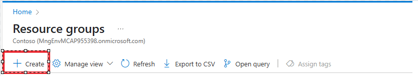 Create New Resource Group Create New Resource Group