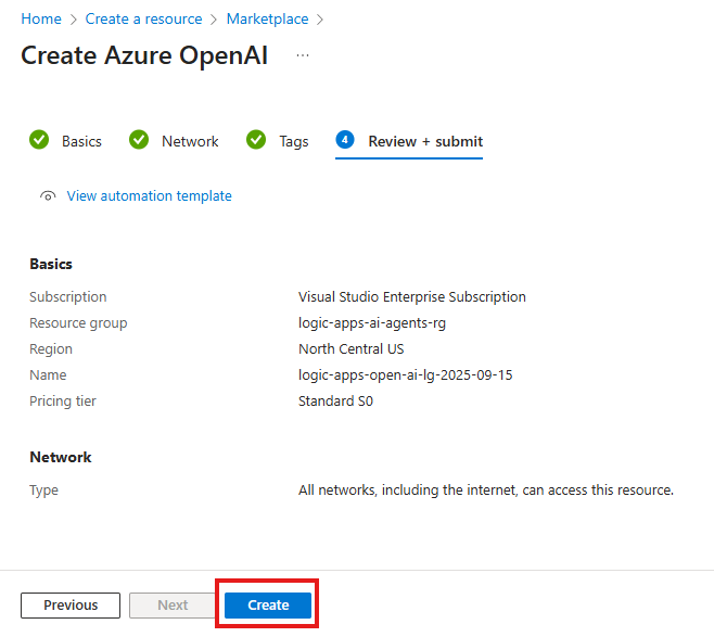 Create Azure OpenAI