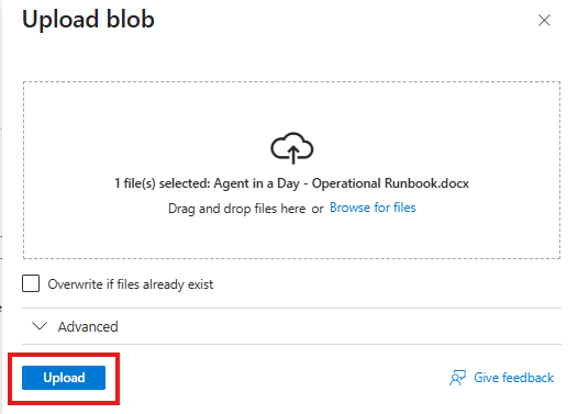 upload operational runbook Upload Contoso Energy - Operational Runbook