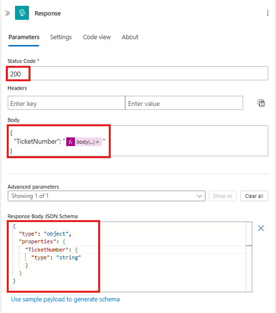 Configure Action Response