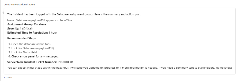 agent response part 3 servicenow incident Agent Response - Part 3 - ServiceNow Incident