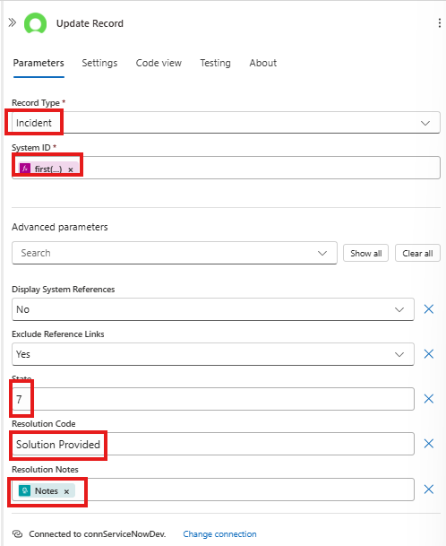 servicenow update action config ServiceNow Update Action Config