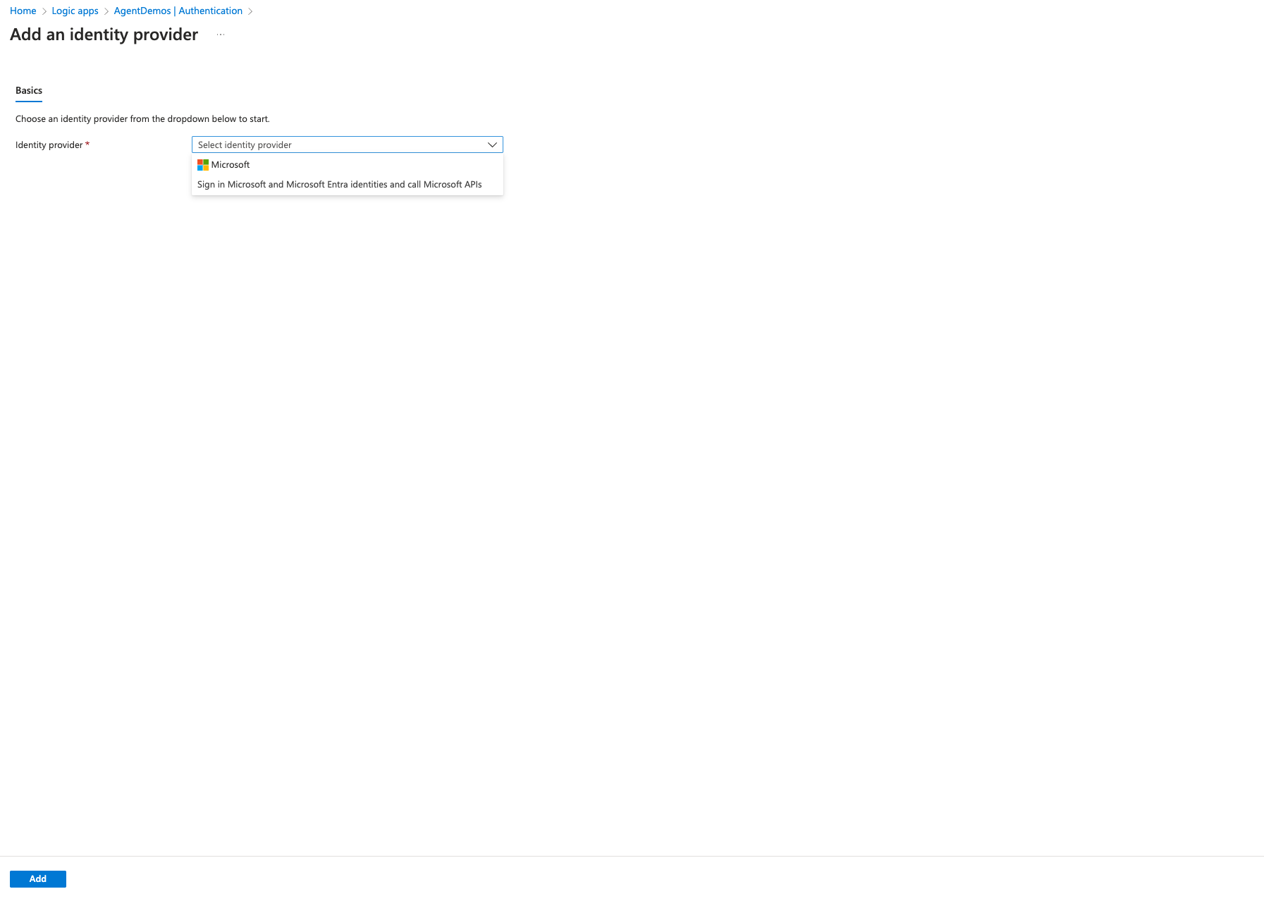 Screenshot shows Identity Provider.