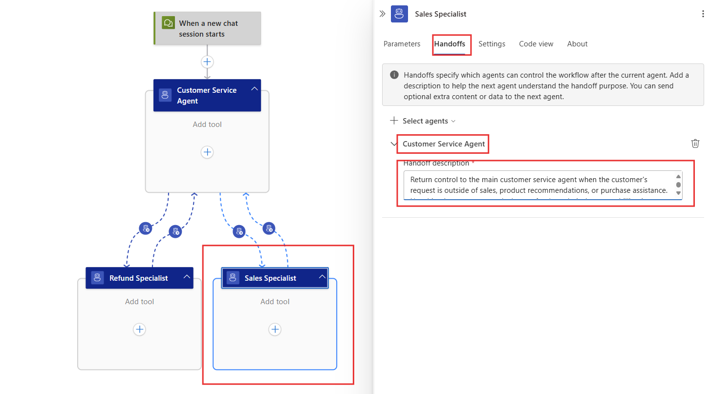 Add a descrition to retrun handoff
