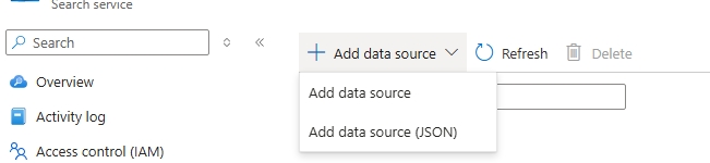 Screenshot of Add data source button.
