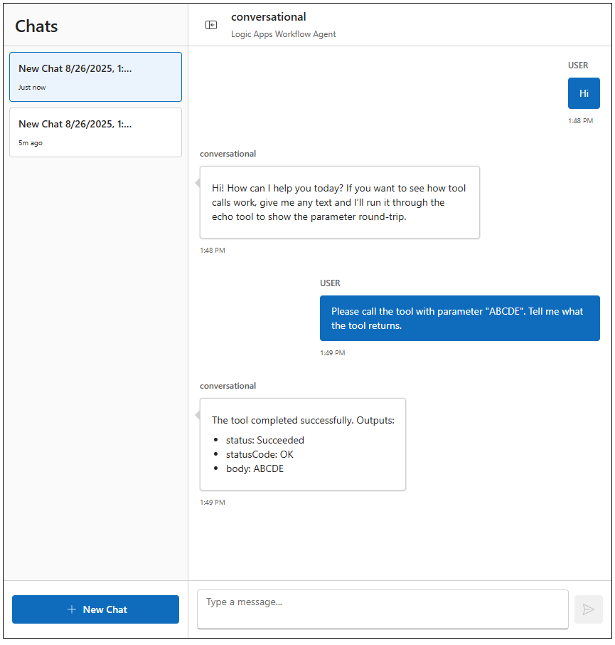 Initial agent interaction of &#39;echo&#39; agent
