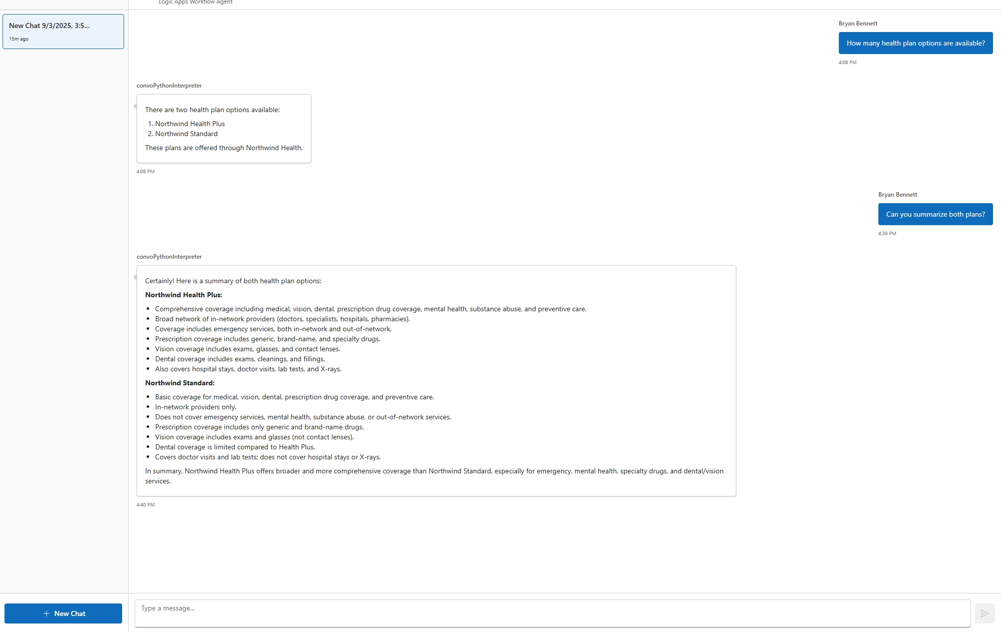 Screenshot of chat answered questions.