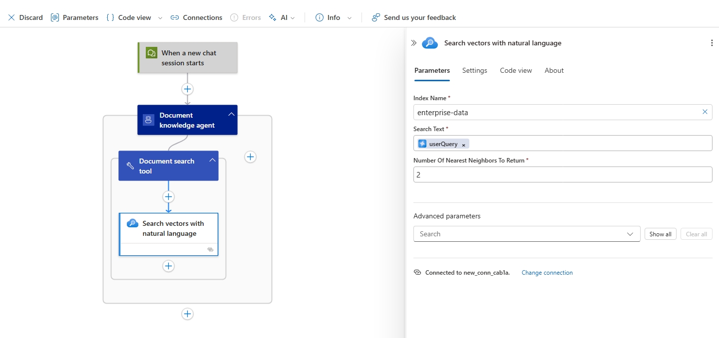 Screenshot of natural language search.