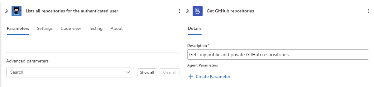 Screenshot shows GitHub action and tool.