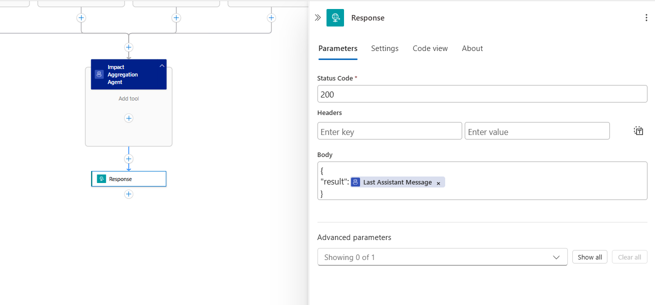 Screenshot shows completed response action.