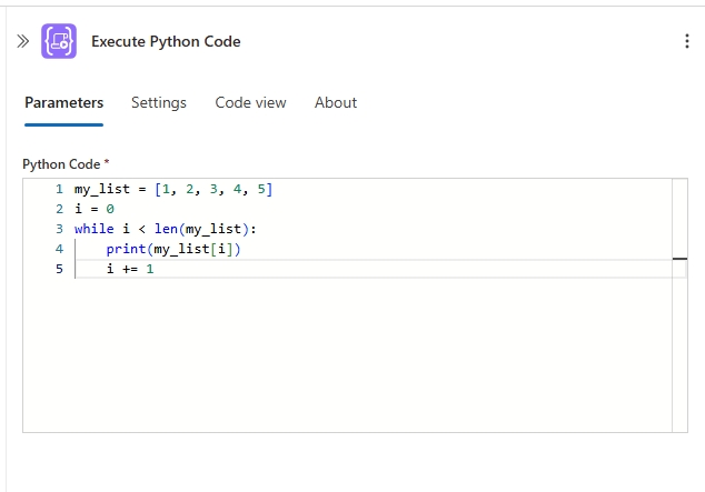 Image of Python code interpreter with user-generated code.