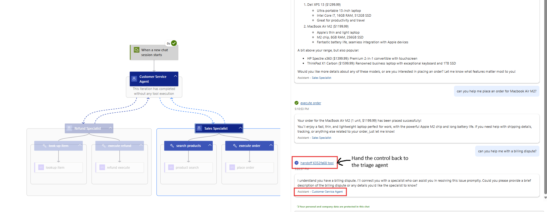 Sales scenatio returning to other question history