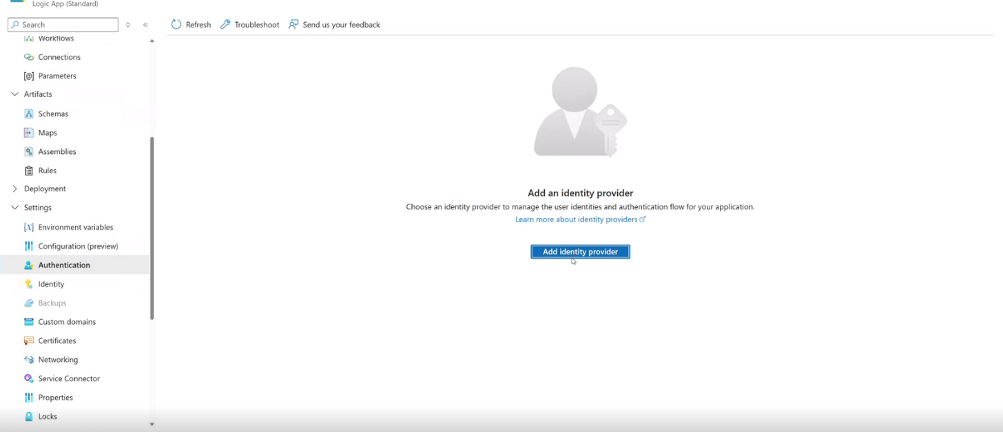 Screenshot of standard workflow&#39;s authentication page.